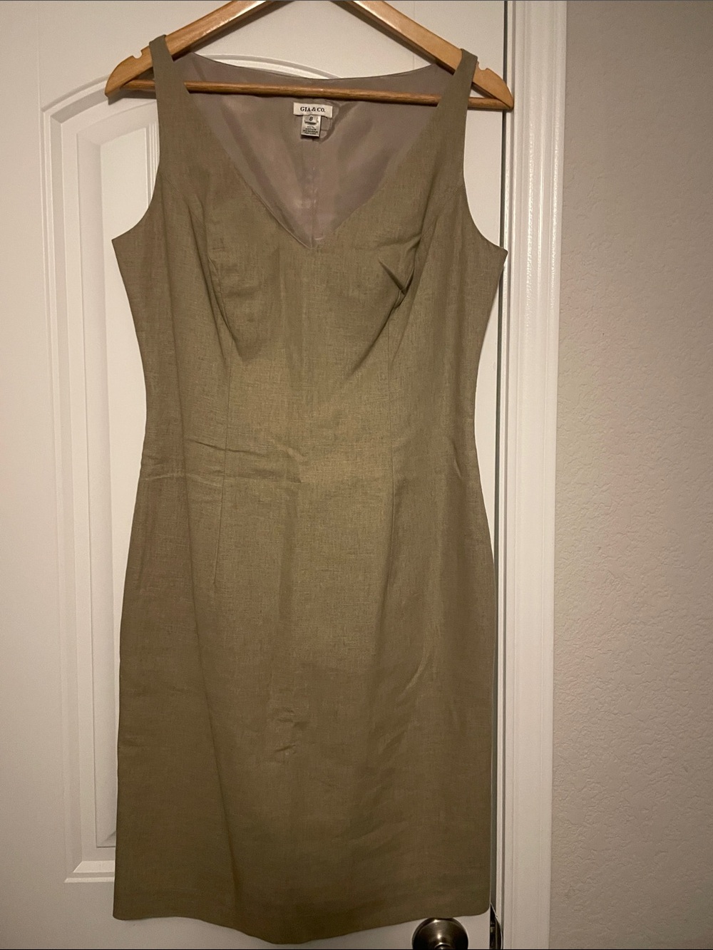Gia & Co Sleeveless V-Neck Midi Sheath Dress